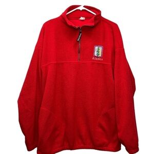 Vintage Polar Graphics Mens Alaska 1/2 Zip Fleece Pullover Size XL Warm Outdoors